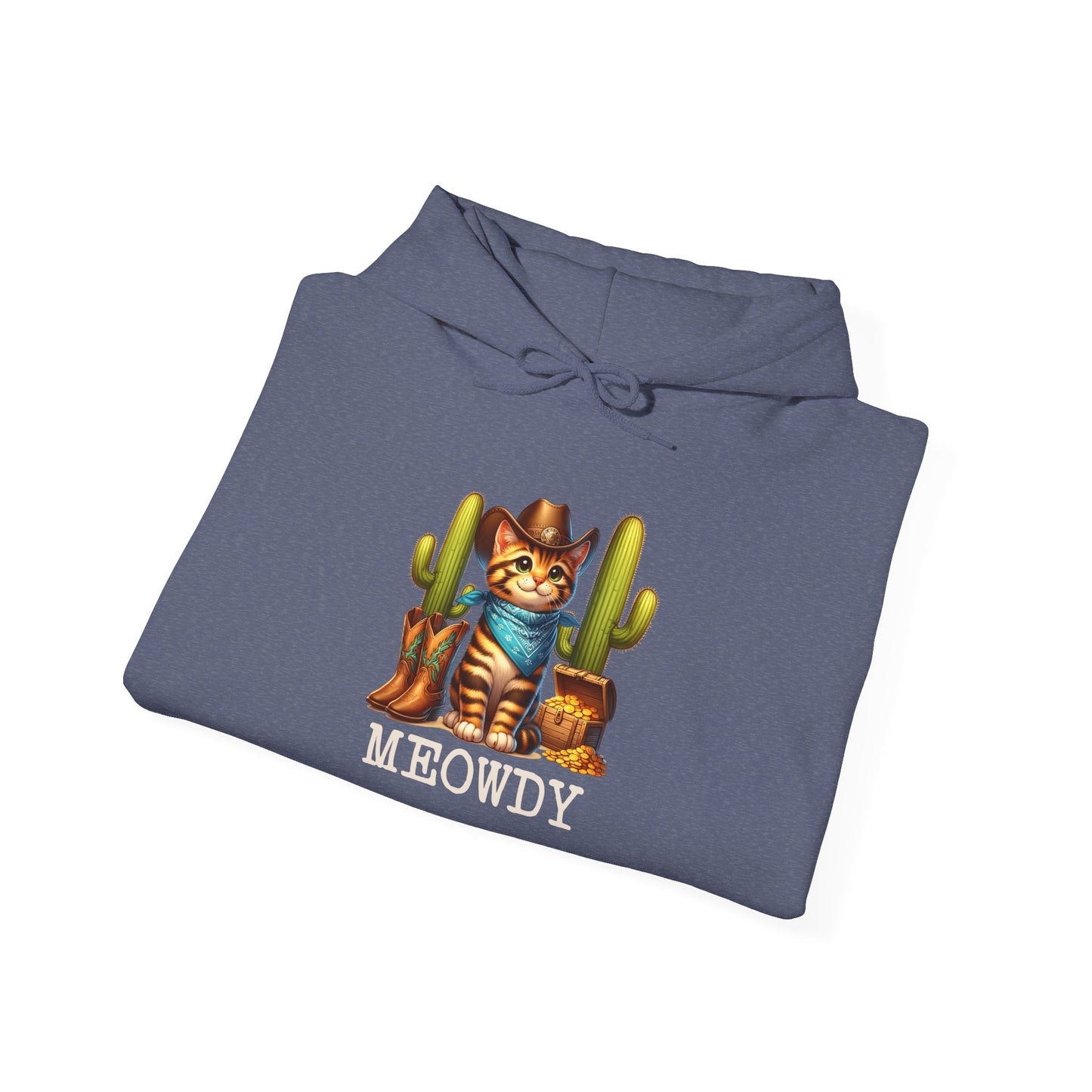 Meowdy Cowboy Cat Hoodie – Western Howdy Southern Country Cactus Pullover