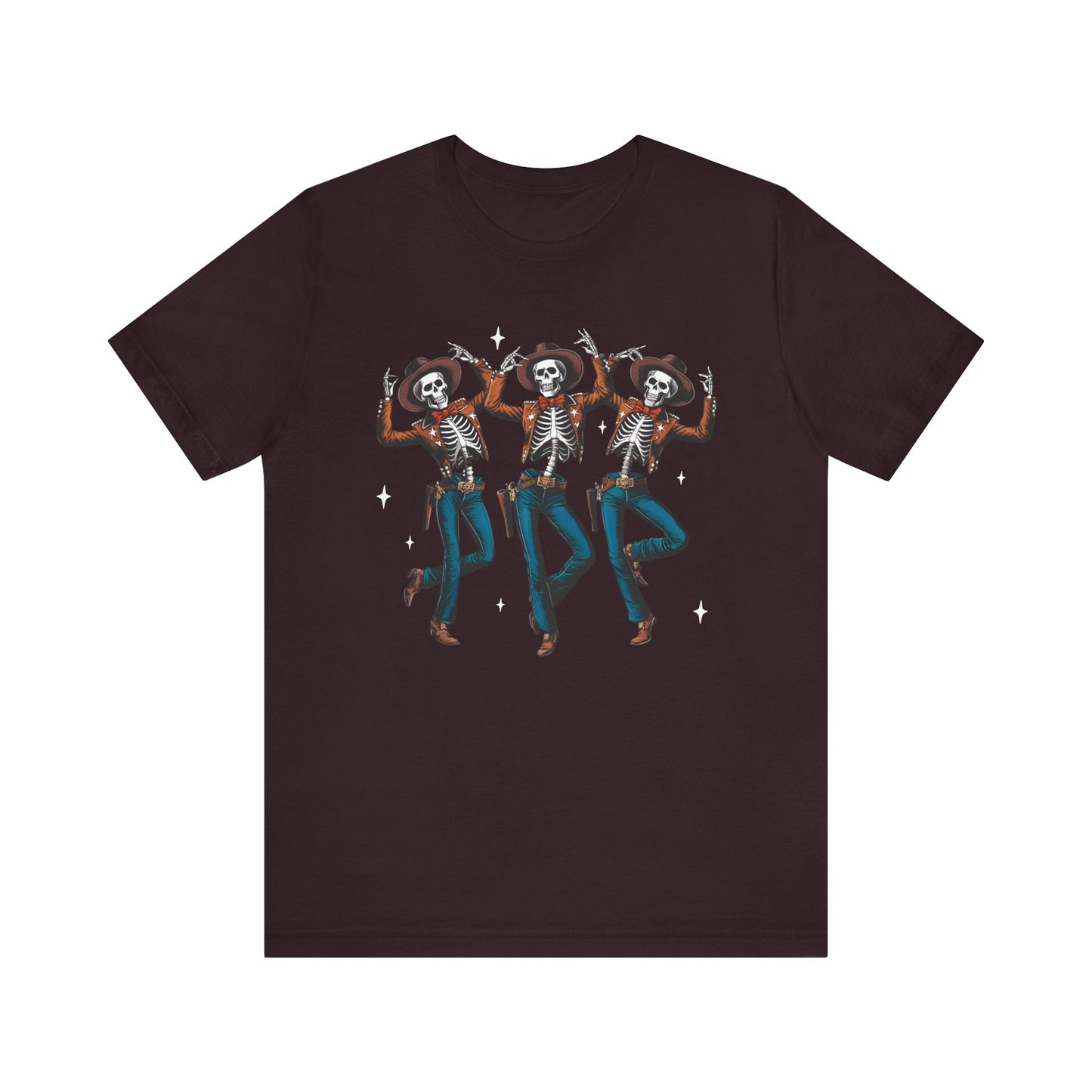 Halloween Western Dancing Skeletons Cowboy Creepy Country T-Shirt