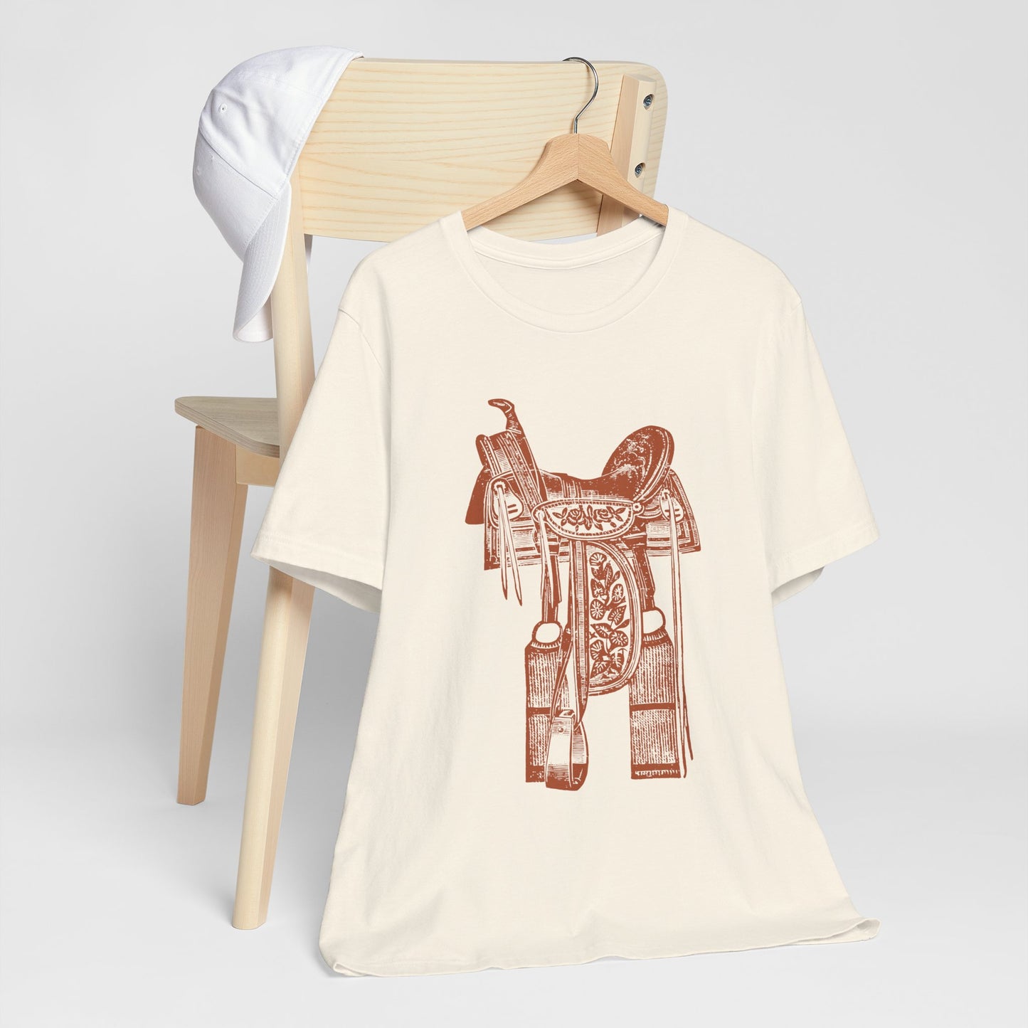 Floral Tooled Saddle Shirt – Western Horse Rodeo Cowgirl Cowboy Tee