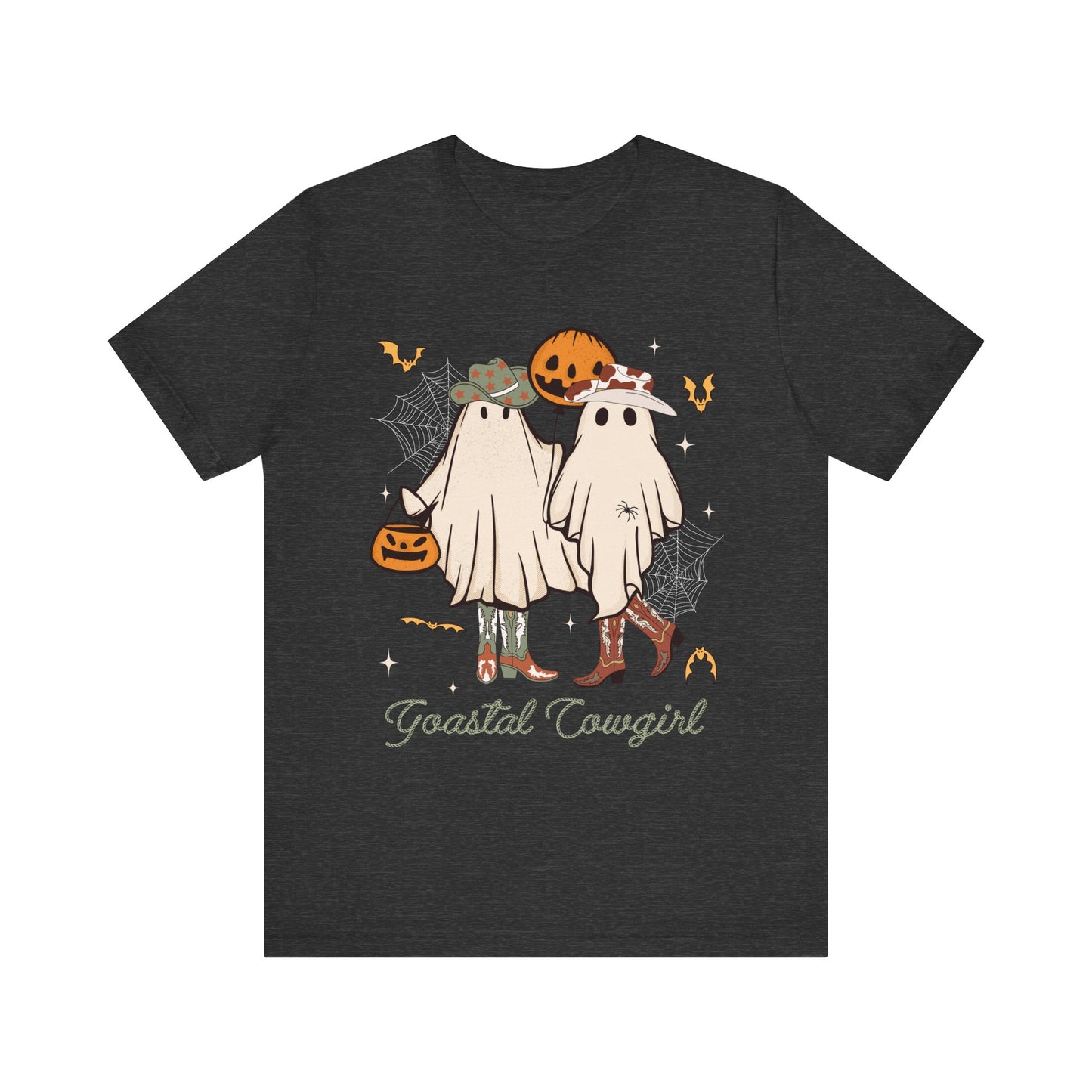 Ghostal Coastal Cowgirl T-Shirt, Western Ghost Halloween Tee, Spooky Cute Rodeo Shirt