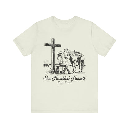 She Humbled Herself Shirt – Christian Faith Western Rodeo Country Tee