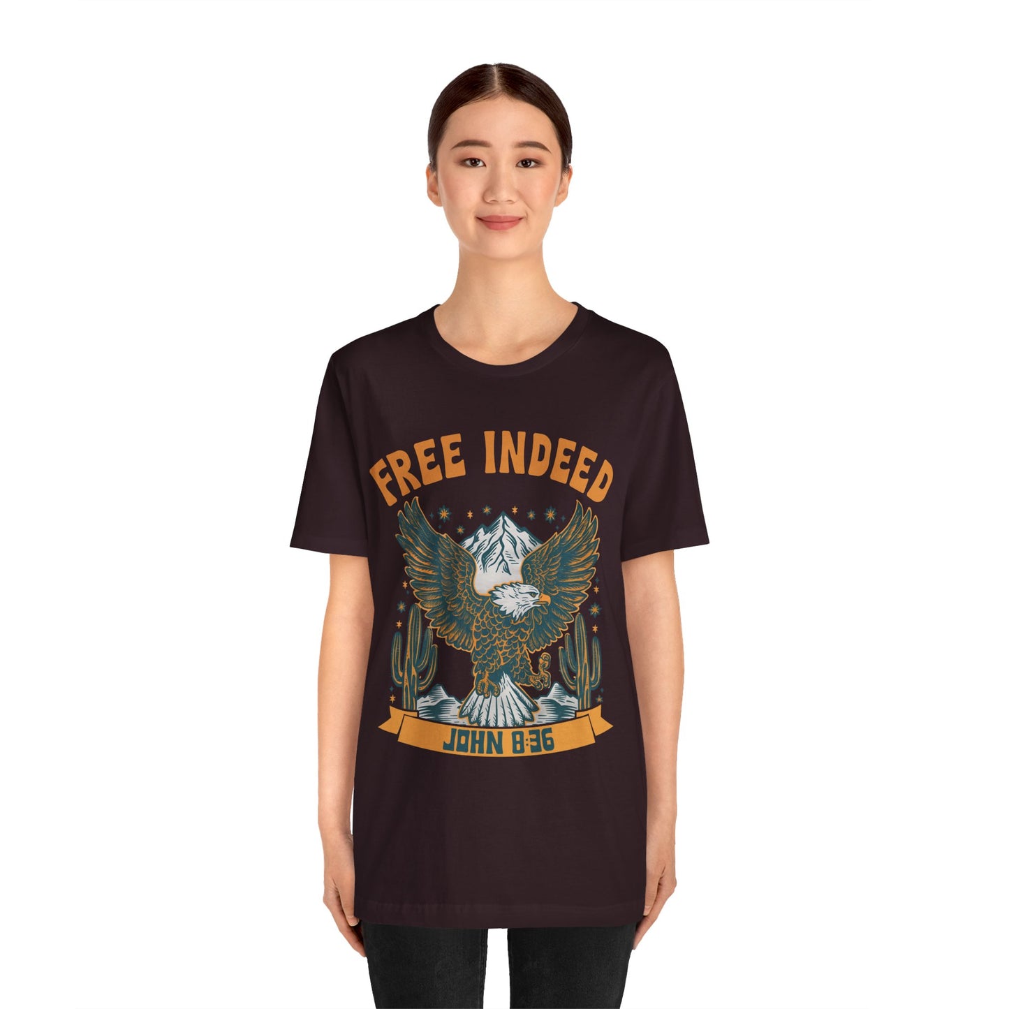 Free Indeed Shirt – Vintage John 8:36 Christian Eagle Bible Prayer Tee