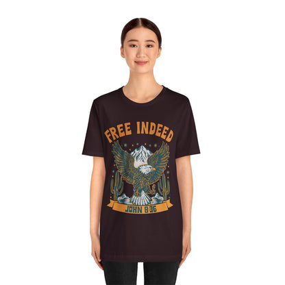 Free Indeed Shirt – Vintage John 8:36 Christian Eagle Bible Prayer Tee