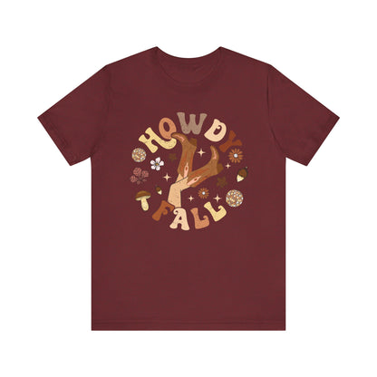 Retro Groovy Howdy Fall Shirt – Western Cowgirl Thanksgiving Rodeo Tee