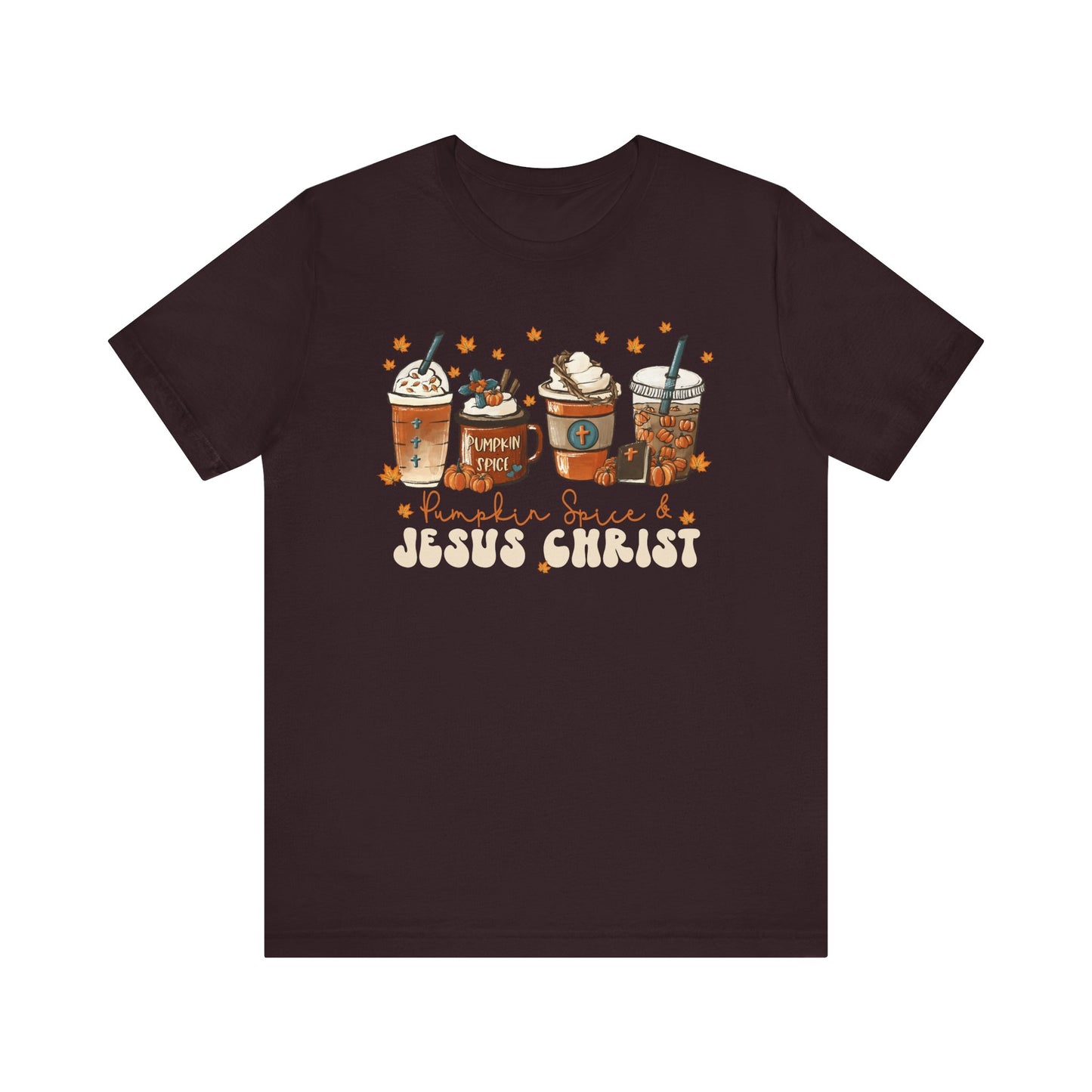 Coffee Pumpkin Spice & Jesus Christ Shirt – Christian Fall Latte Thanksgiving Tee