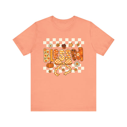 Blessed Checkerboard Pumpkin Shirt – Christian Thankful Fall Thanksgiving Tee