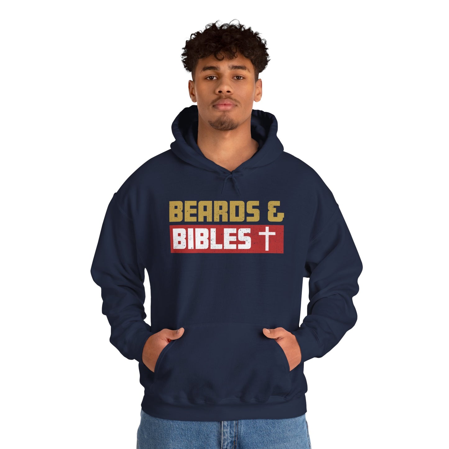 Beards and Bibles Dad Hoodie – Christian Retro Father’s Day Pullover