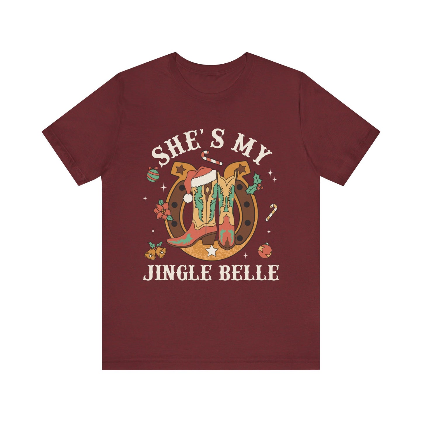 She’s My Jingle Bell Shirt – Cute Western Cowboy Cowgirl Matching Christmas Tee