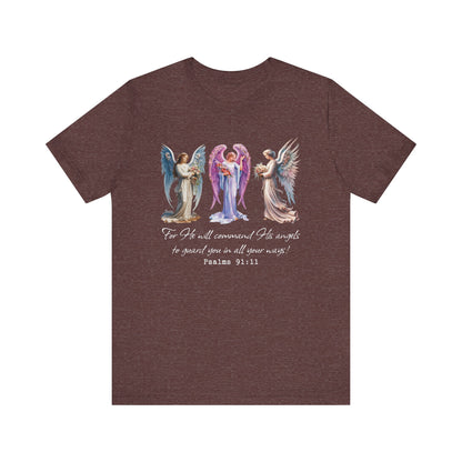 Angel Guardian Shirt – Christian Bible Verse Psalm 91:11 Faith Tee