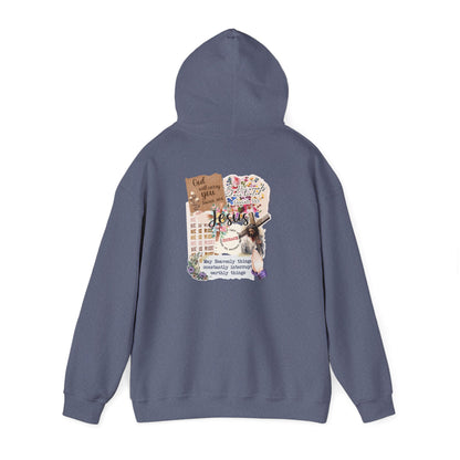 Jesus Collage Floral Hoodie – Christian Faith Bible Verses Cross Pullover