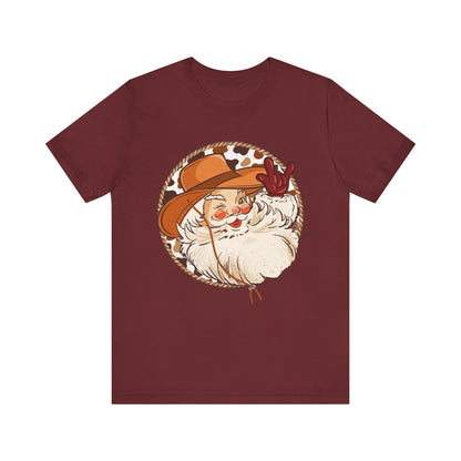 Retro Christmas Cowboy Santa Shirt – Groovy Western Howdy Holiday Tee