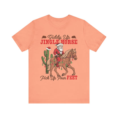 Giddy Up Jingle Horse Shirt – Retro Howdy Christmas Western Cowboy Holiday Tee
