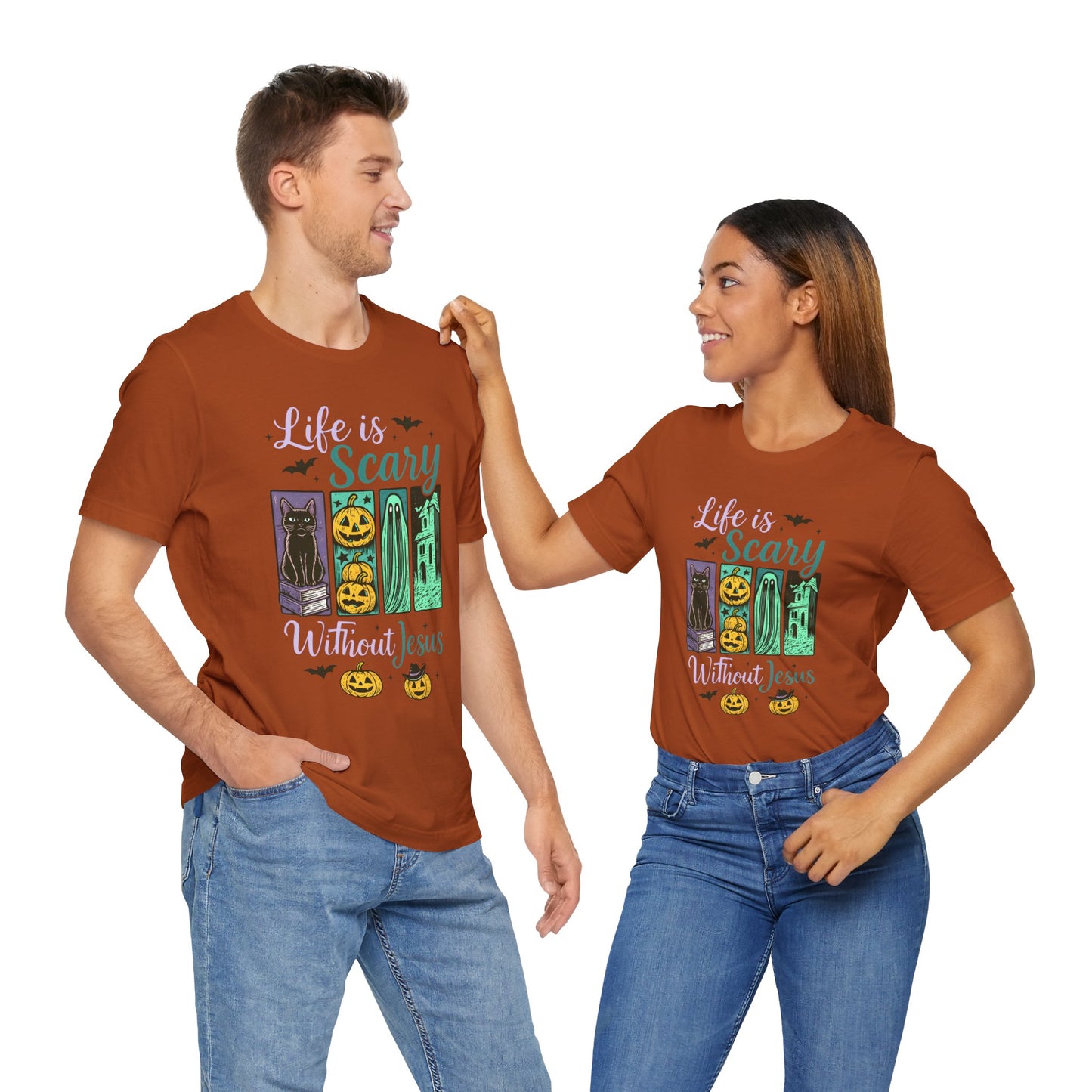 Life Is Scary Without Jesus Shirt – Christian Retro Halloween Faith Tee