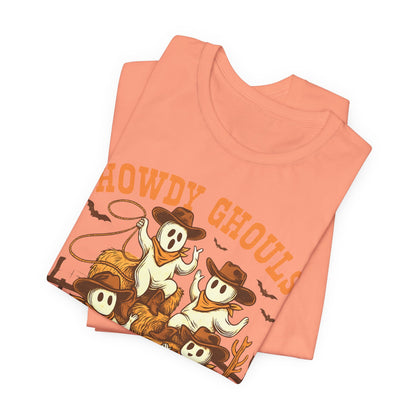 Howdy Ghouls Shirt – Cute Ghost Cowboy Halloween Tee, Western Rodeo Texas Fall Outfit