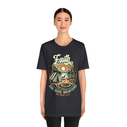 Faith Can Move Mountains Shirt – Matthew 17:20 Retro Christian Jesus Tee