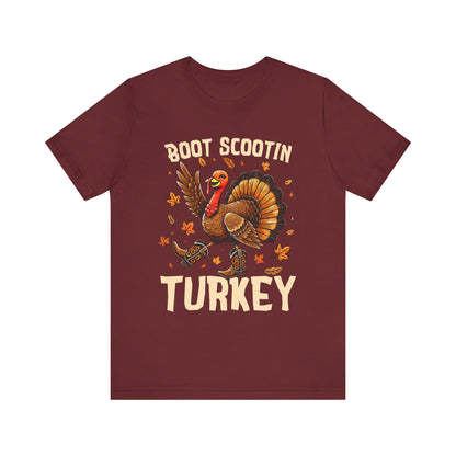 Boot Scootin’ Turkey Shirt – Funny Western Cowboy Thanksgiving Rodeo Tee