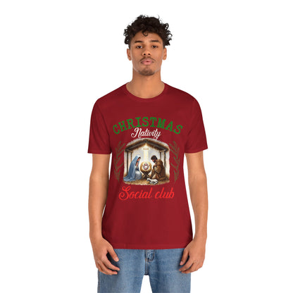 Christmas Nativity Social Club Shirt – Christian Nativity Scene Faith Holiday Tee