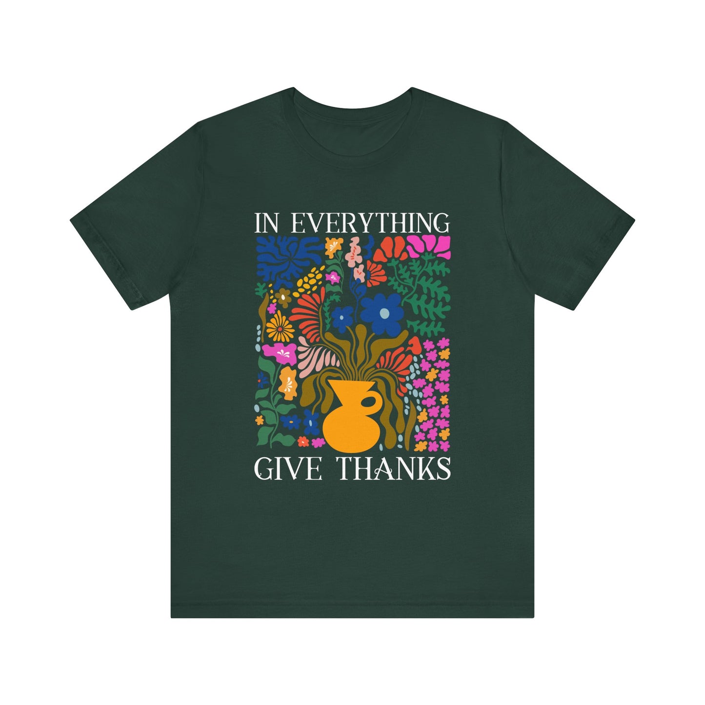 In Everything Give Thanks Shirt – Christian Boho Floral 1 Thessalonians 5:18 Tee