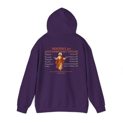 Heavenly 911 Hoodie – God’s Emergency Hotline Christian Bible Verse Pullover
