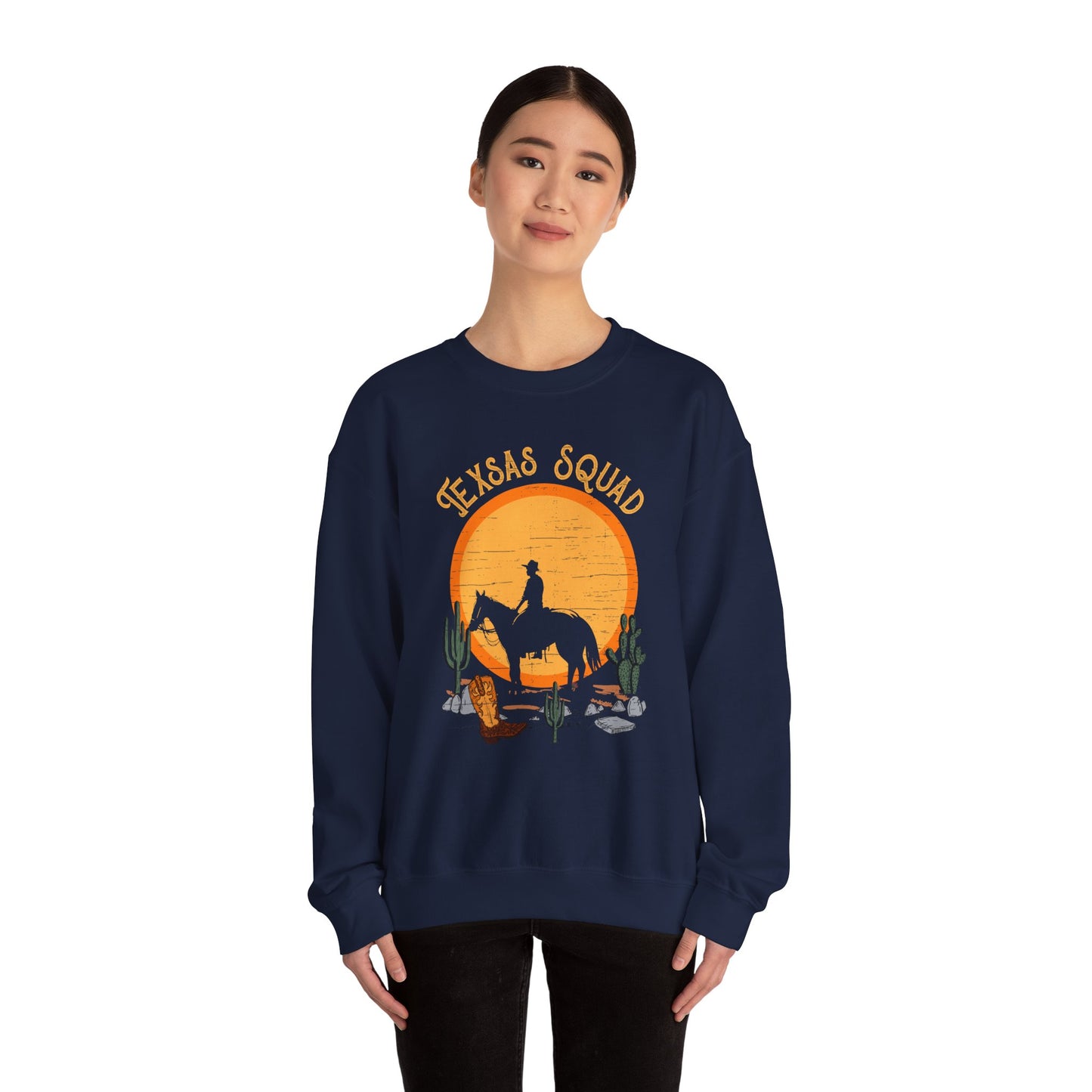 Texas Squad Cowboy Sweatshirt – Riding Horse Howdy Western Rodeo Pullover