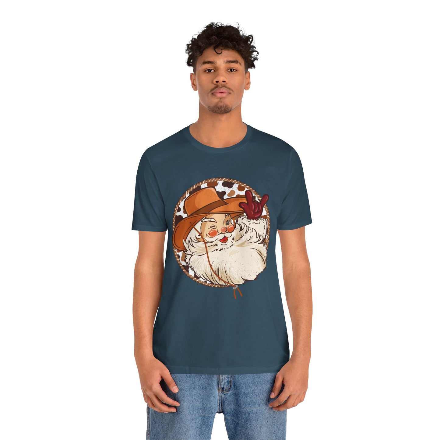 Retro Christmas Cowboy Santa Shirt – Groovy Western Howdy Holiday Tee