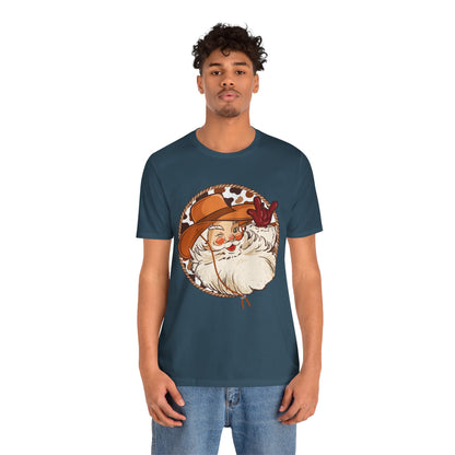 Retro Christmas Cowboy Santa Shirt – Groovy Western Howdy Holiday Tee