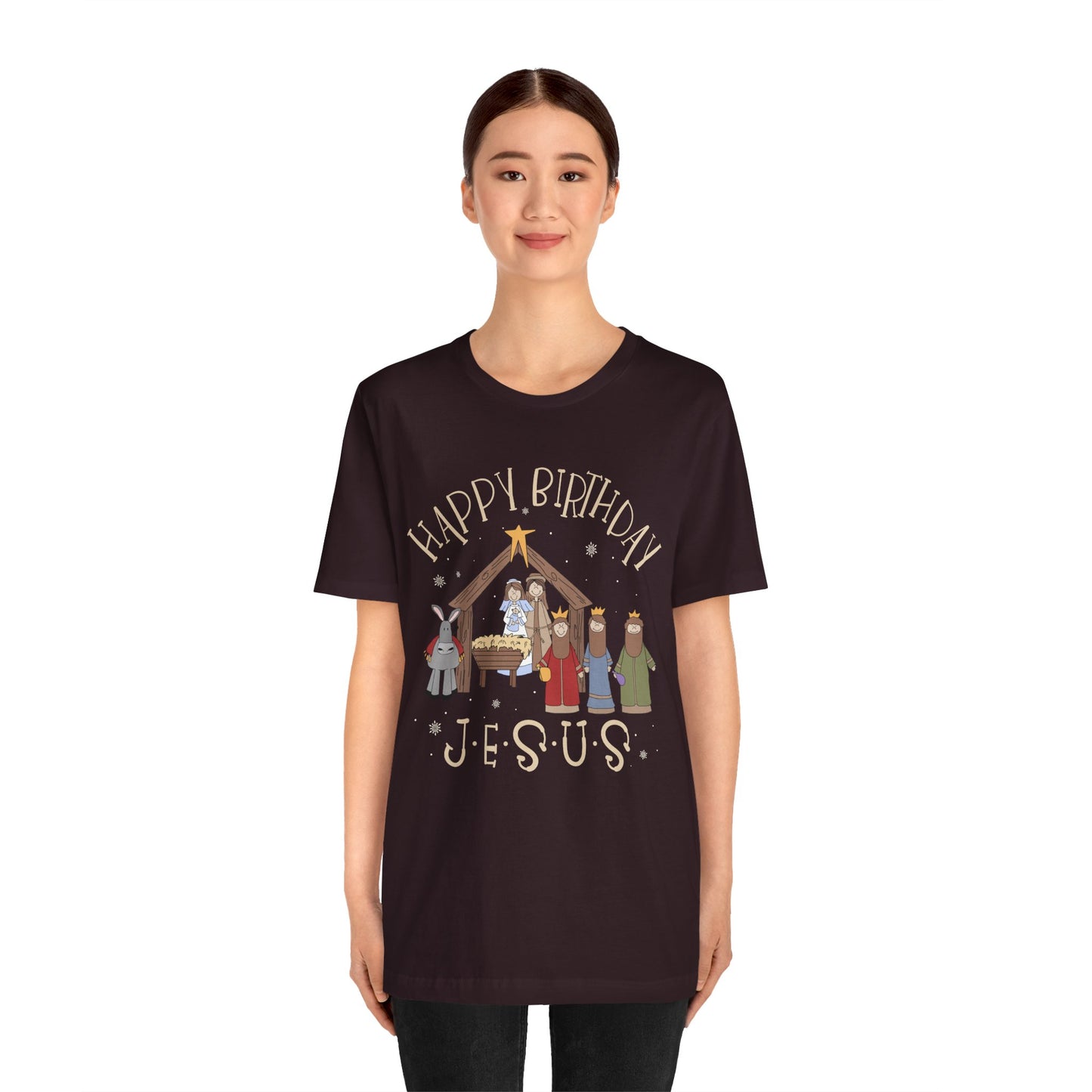 Nativity Happy Birthday Jesus Shirt – Christian Faith-Filled Christmas Tee