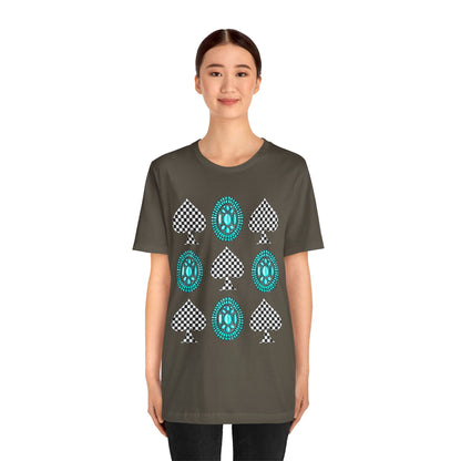 Western Turquoise Stone Shirt – Gemstone Playing Card Texas Rodeo Tee