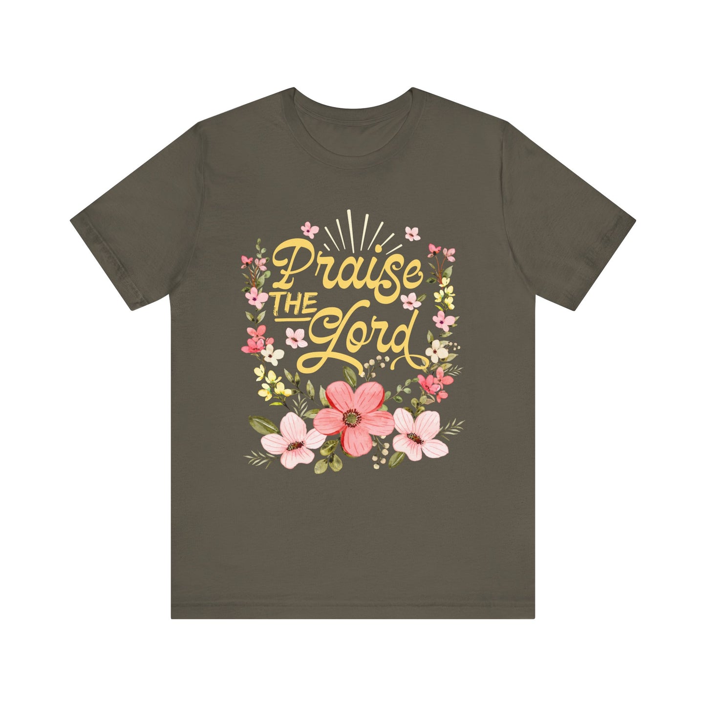 Praise the Lord Shirt – Christian Worship Groovy Retro Daisy Floral Faith Tee