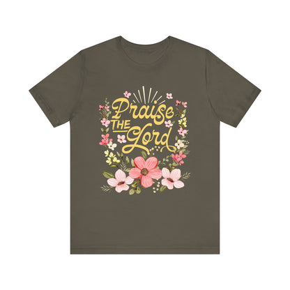 Praise the Lord Shirt – Christian Worship Groovy Retro Daisy Floral Faith Tee