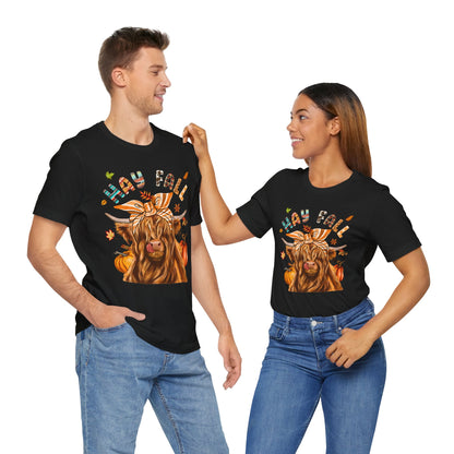Hay Fall Highland Cow Shirt – Thankful Heifer Cute Farm Girl Thanksgiving Tee