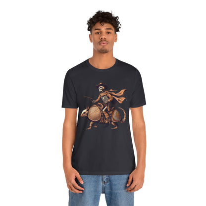 Cowboy Skeleton Riding Armadillo Shirt – Howdy Western Texas Rodeo Tee