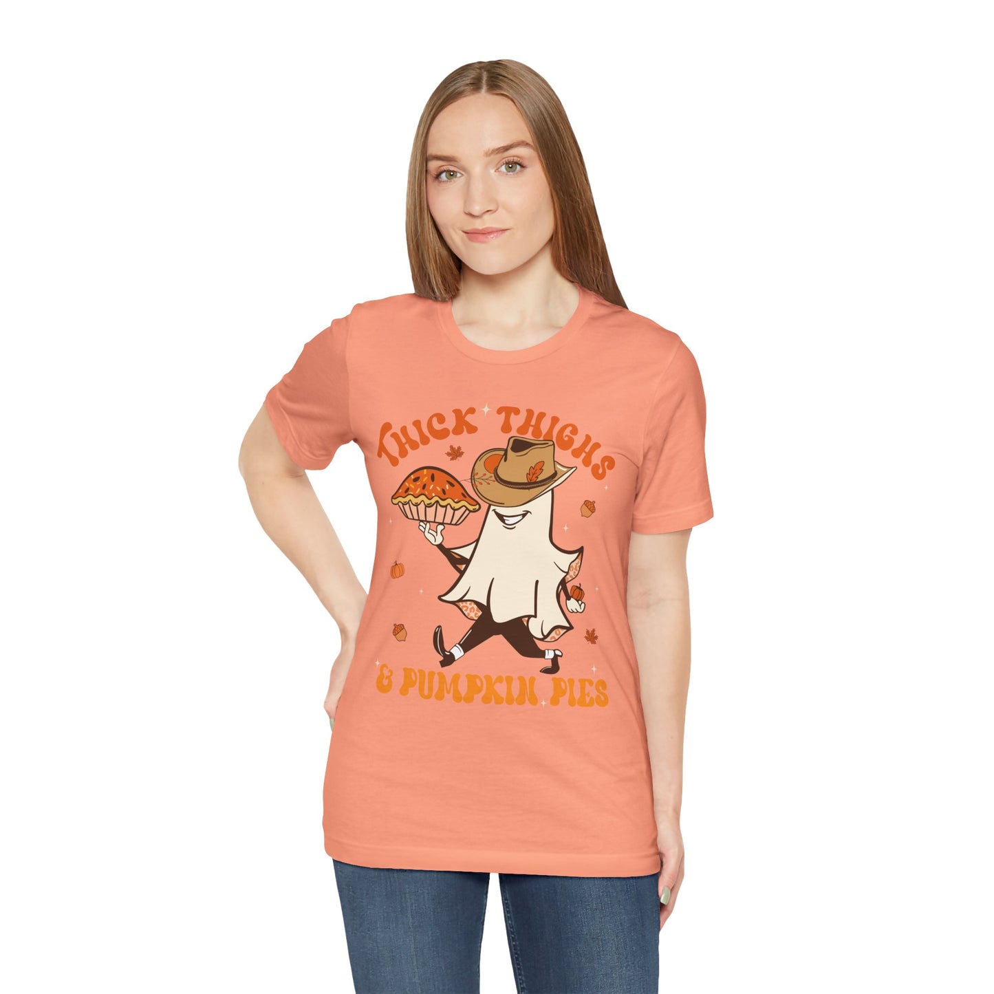 Thick Thighs Pumpkin Pies Shirt – Funny Howdy Ghost Western Halloween Tee
