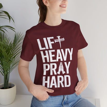 Lift Heavy Pray Hard Cross Nails Trendy Christ Gym Vintage T-Shirt