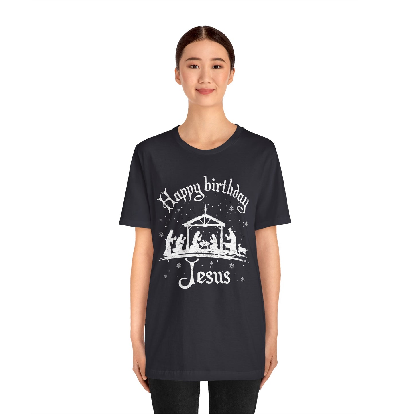 Happy Birthday Jesus Shirt – Christian Nativity Faith-Focused Christmas Tee