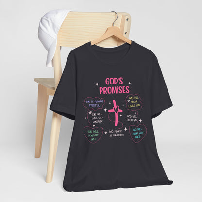 God’s Promise Shirt – Christian Rainbow Cross Bible Verse Faith Scripture Tee