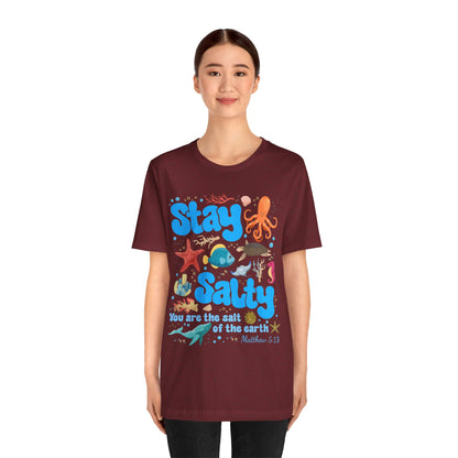 Stay Salty Shirt – Matthew 5:13 Christian Faith Ocean Kids Teachers Tee