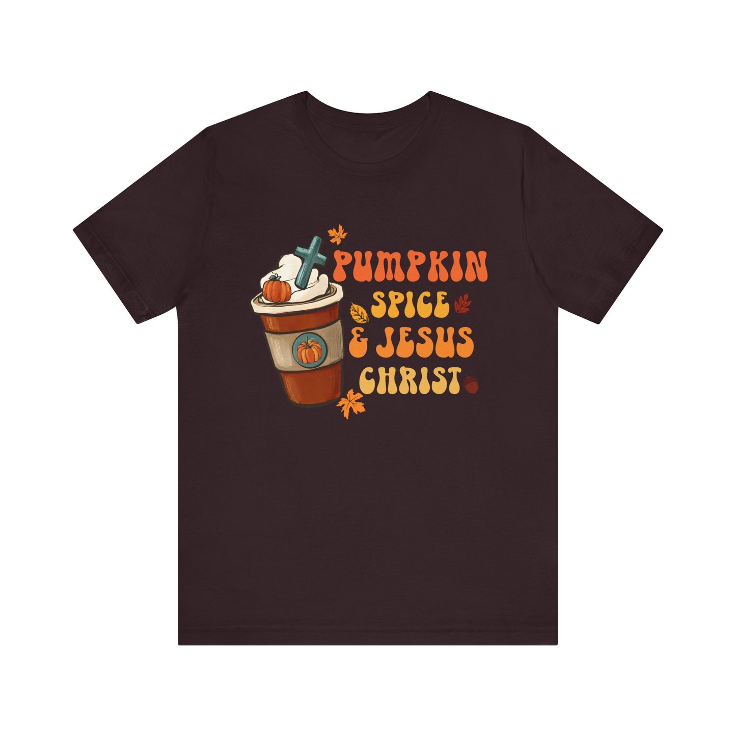 Pumpkin Spice Latte & Jesus Christ Shirt – Groovy Christian Fall Thanksgiving Tee