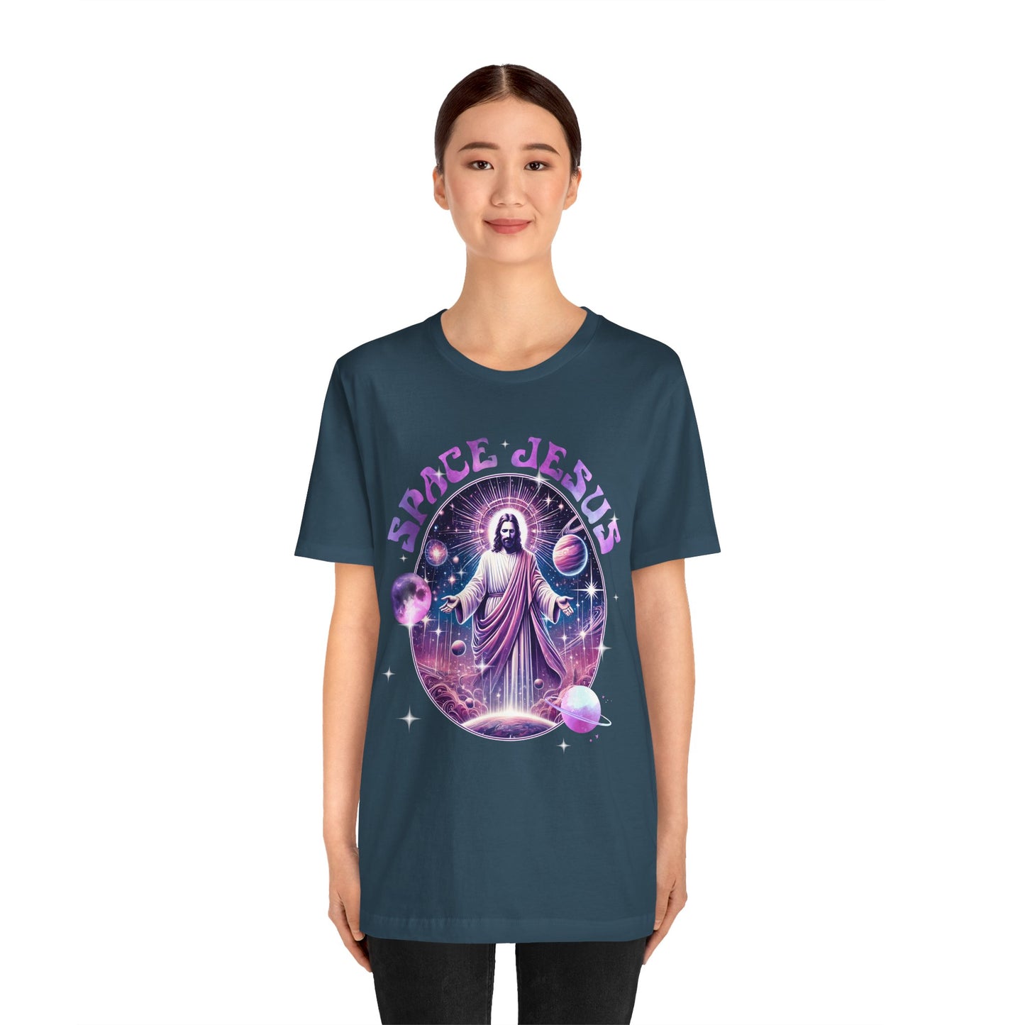 Space Jesus Galaxy Shirt – Cosmic Christian Planet Faith Graphic Unisex Tee
