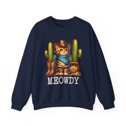 Meowdy Cowboy Cat Sweatshirt – Western Howdy Southern Country Cactus Pullover