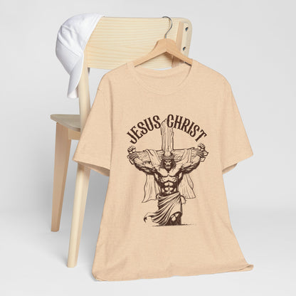 Jesus Christ Cross Faith Funny  Christian Workout Gym Retro T-Shirt