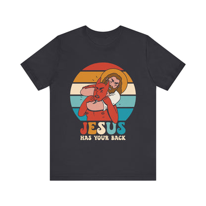 Hey Devil Jesus Has Your Back T-Shirt, Funny Christian Retro Halloween Tee