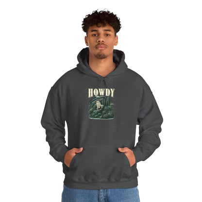 Howdy Cow Abduction Hoodie – Western UFO Rodeo Cactus Desert Texas Pullover