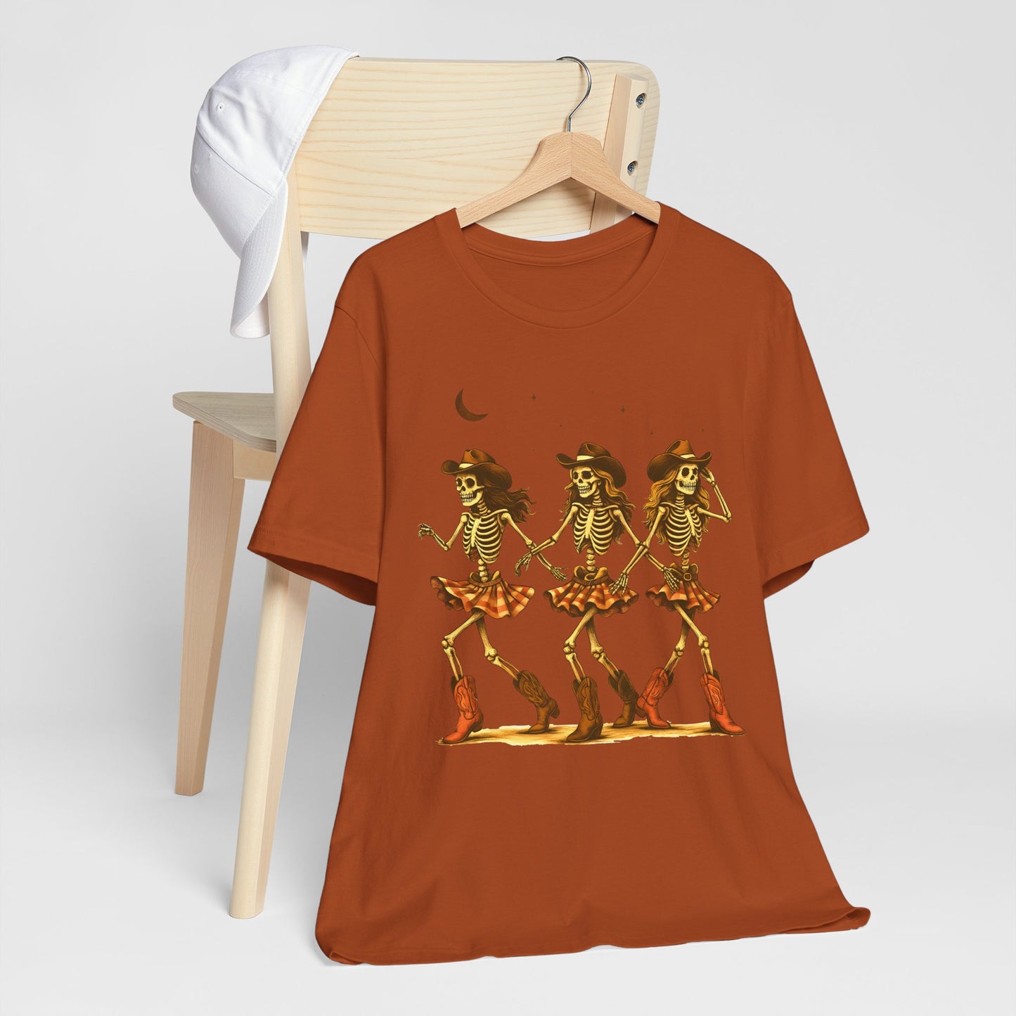 Skeleton Cowgirls Shirt Line Dancing Western Halloween Rodeo Tee