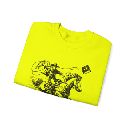 Retro Cowboy Riding Horse Sweatshirt – Christian Scripture Western Rodeo Pullover