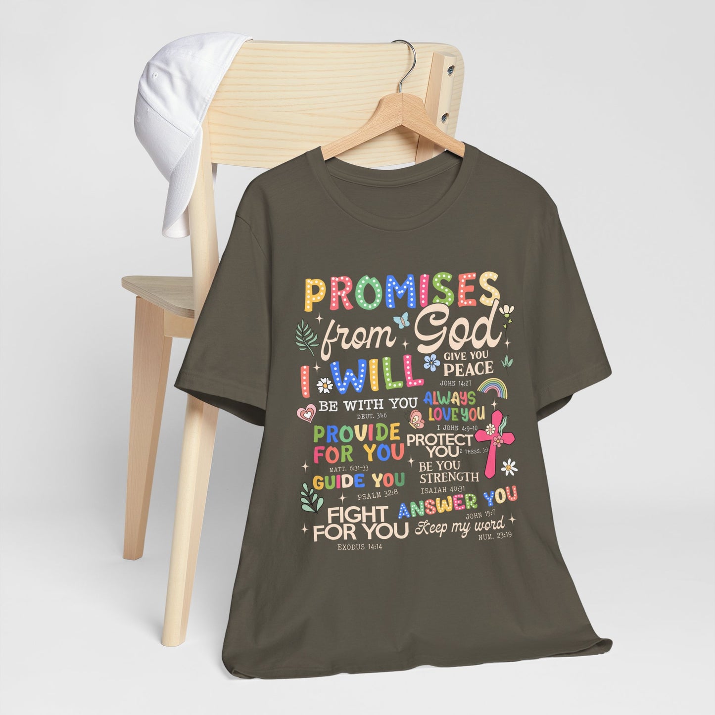 Promises From God Shirt – Christian Women’s Bible Verse Cross Faith Scripture Tee
