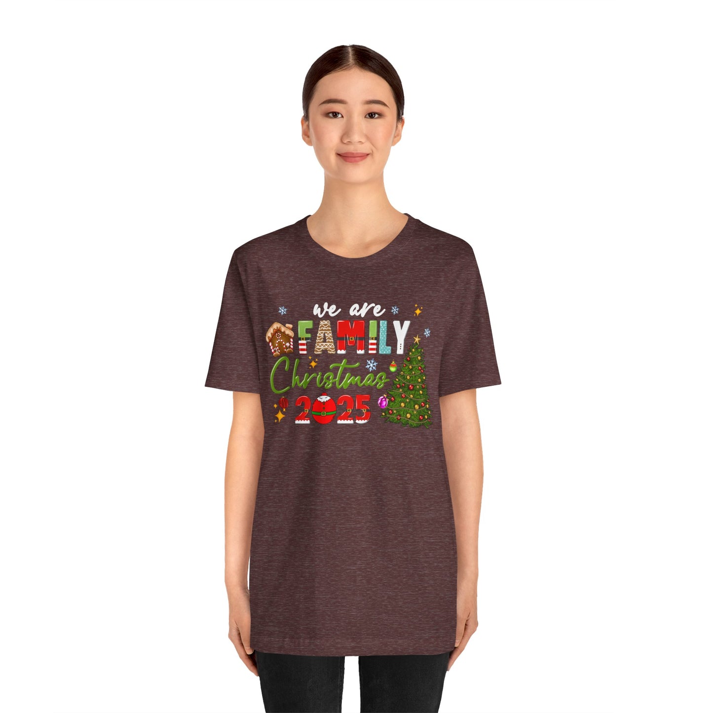 We Are Family Christmas Shirt – Matching Holiday Tee with Christmas Tree Lights