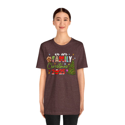We Are Family Christmas Shirt – Matching Holiday Tee with Christmas Tree Lights