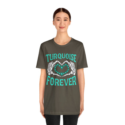 Western Turquoise Forever Shirt – Gemstone Skeleton Hand Heart Rodeo Tee