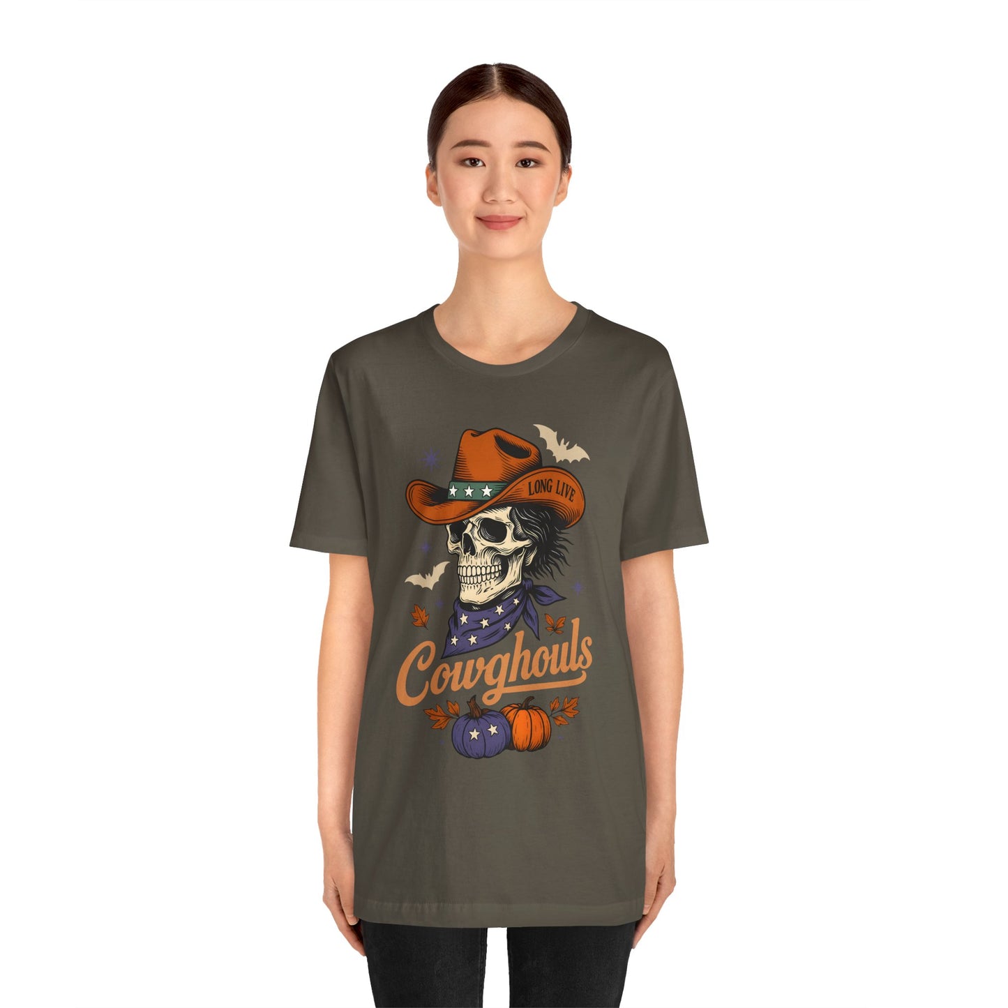 Cowghouls Shirt – Long Live Halloween Skeleton Cowboy Western Ghost Tee